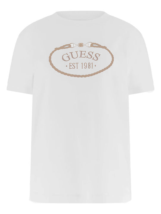 بلوزة GUESS بيضاء – بيج